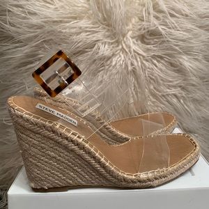 Steve Madden clear wedge. Size 8. Worn twice. in great shape! Make me an offer!